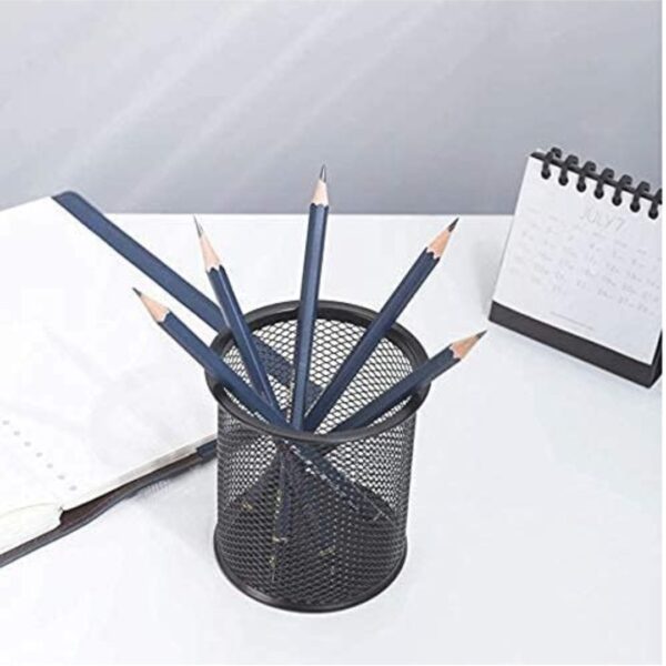 Cylendrical Black Mesh Metal Desk Pen