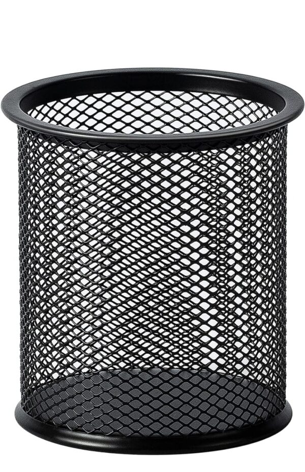 Cylendrical Black Mesh Metal Desk Pen - Image 7