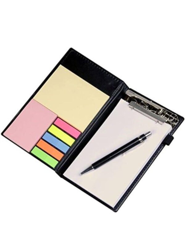 Note Pad/Memo Book with Sticky Notes & Clip Holder with Pen for Gifting - Image 5