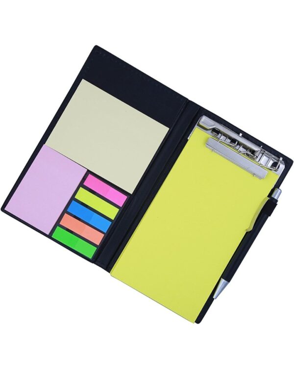 Note Pad/Memo Book with Sticky Notes & Clip Holder with Pen for Gifting - Image 3