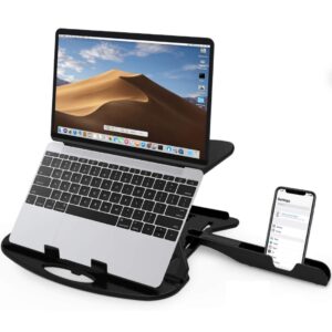 Dyazo 6 Angle Foldable & Portable Laptop Riser Stand Made with Aluminum Alloy |Compatible for Dell, Mac Book Air/Pro, Lenovo Acer Hp Asus & Other Laptop from 11.6 inch to 15.6 Inches- Black