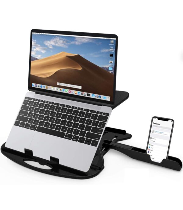 Dyazo 6 Angle Foldable & Portable Laptop Riser Stand Made with Aluminum Alloy |Compatible for Dell, Mac Book Air/Pro, Lenovo Acer Hp Asus & Other Laptop from 11.6 inch to 15.6 Inches- Black