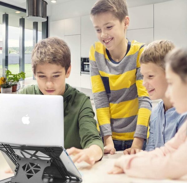 Dyazo 6 Angle Foldable & Portable Laptop Riser Stand Made with Aluminum Alloy |Compatible for Dell, Mac Book Air/Pro, Lenovo Acer Hp Asus & Other Laptop from 11.6 inch to 15.6 Inches- Black - Image 2