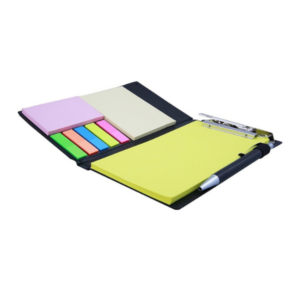Note Pad/Memo Book with Sticky Notes & Clip Holder with Pen for Gifting